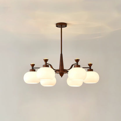 Modern Globe Spotlight Chandelier with Adjustable Arms — front view