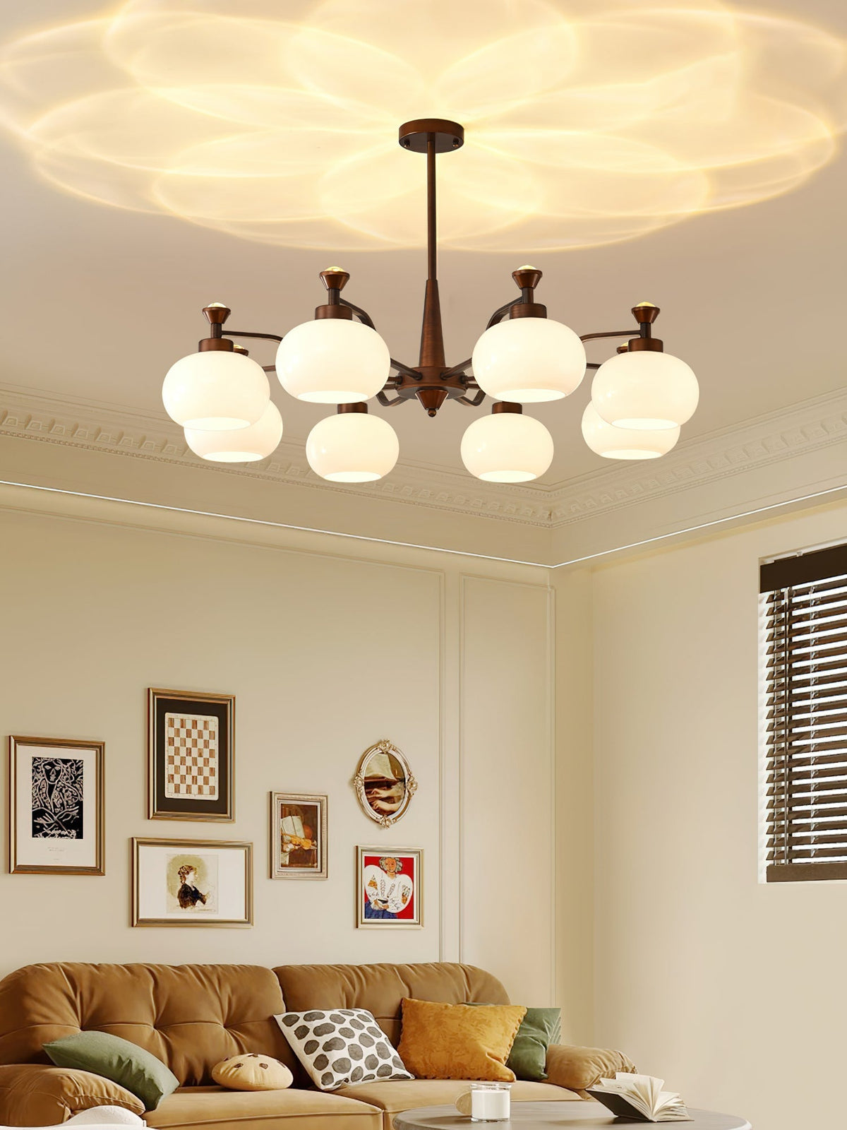 Modern Globe Spotlight Chandelier with Adjustable Arms