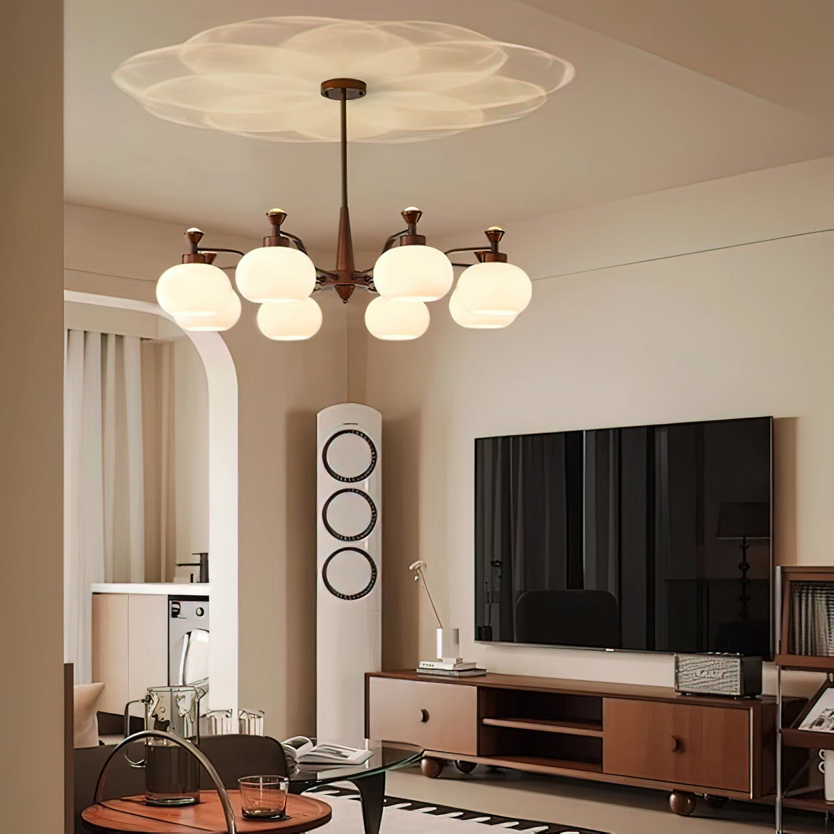 Modern Globe Spotlight Chandelier with Adjustable Arms