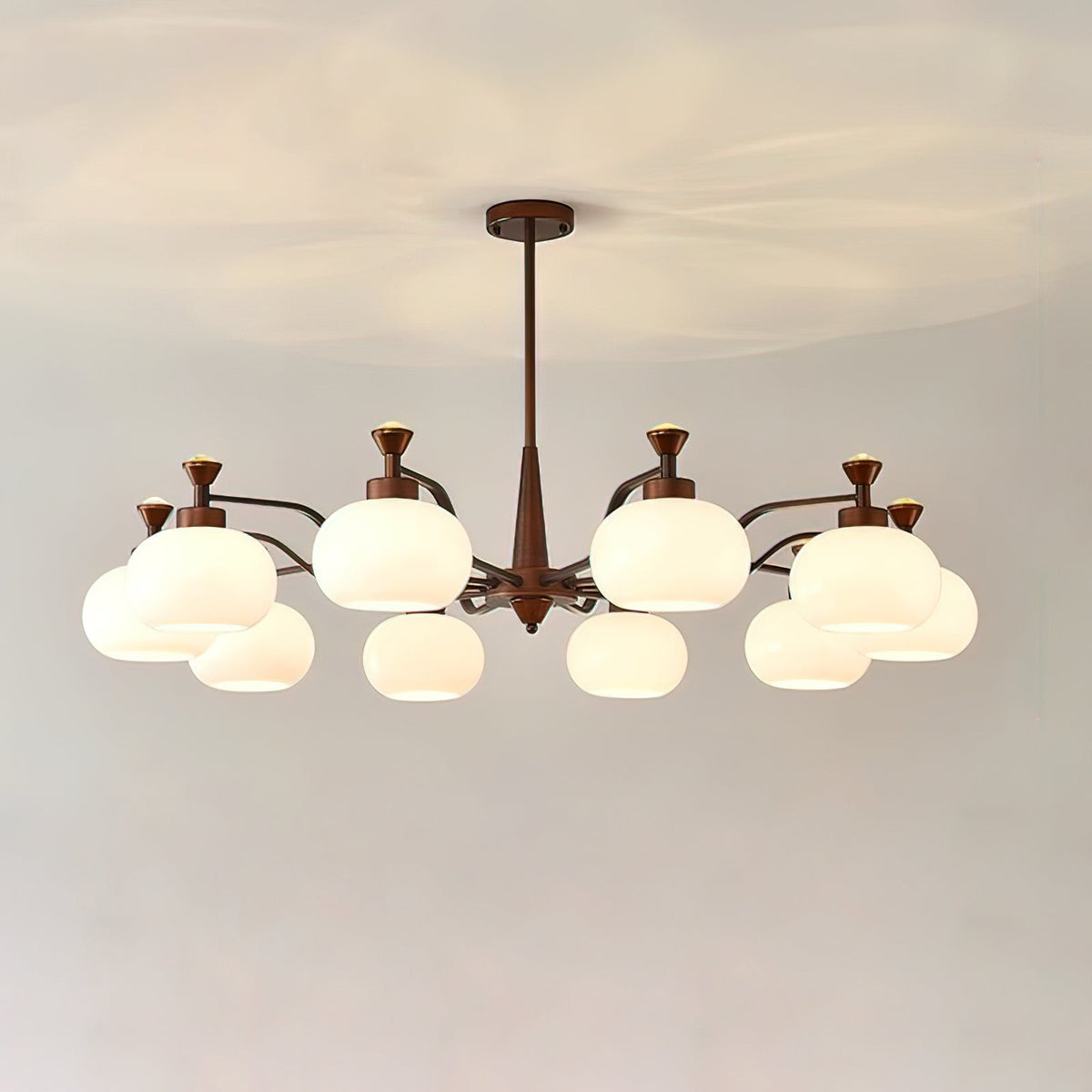 Modern Globe Spotlight Chandelier with Adjustable Arms — detail view