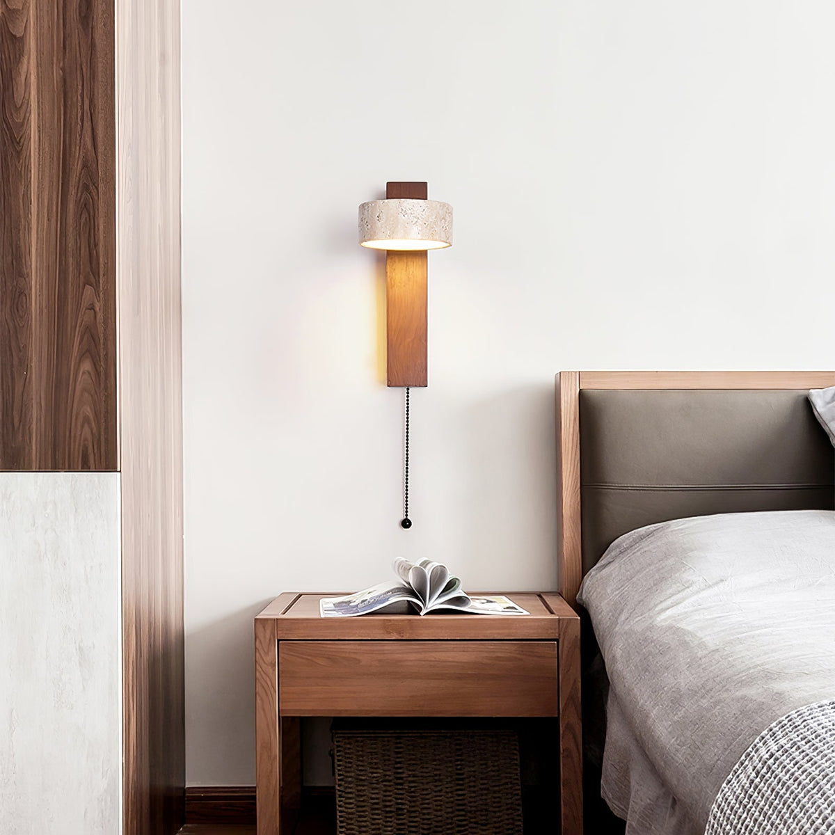 Travertine Beam Wall Lamp, Adjustable LED