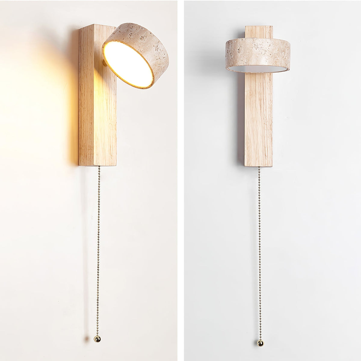 Travertine Beam Wall Lamp, Adjustable LED