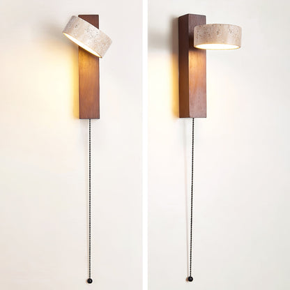 Travertine Beam Wall Lamp, Adjustable LED