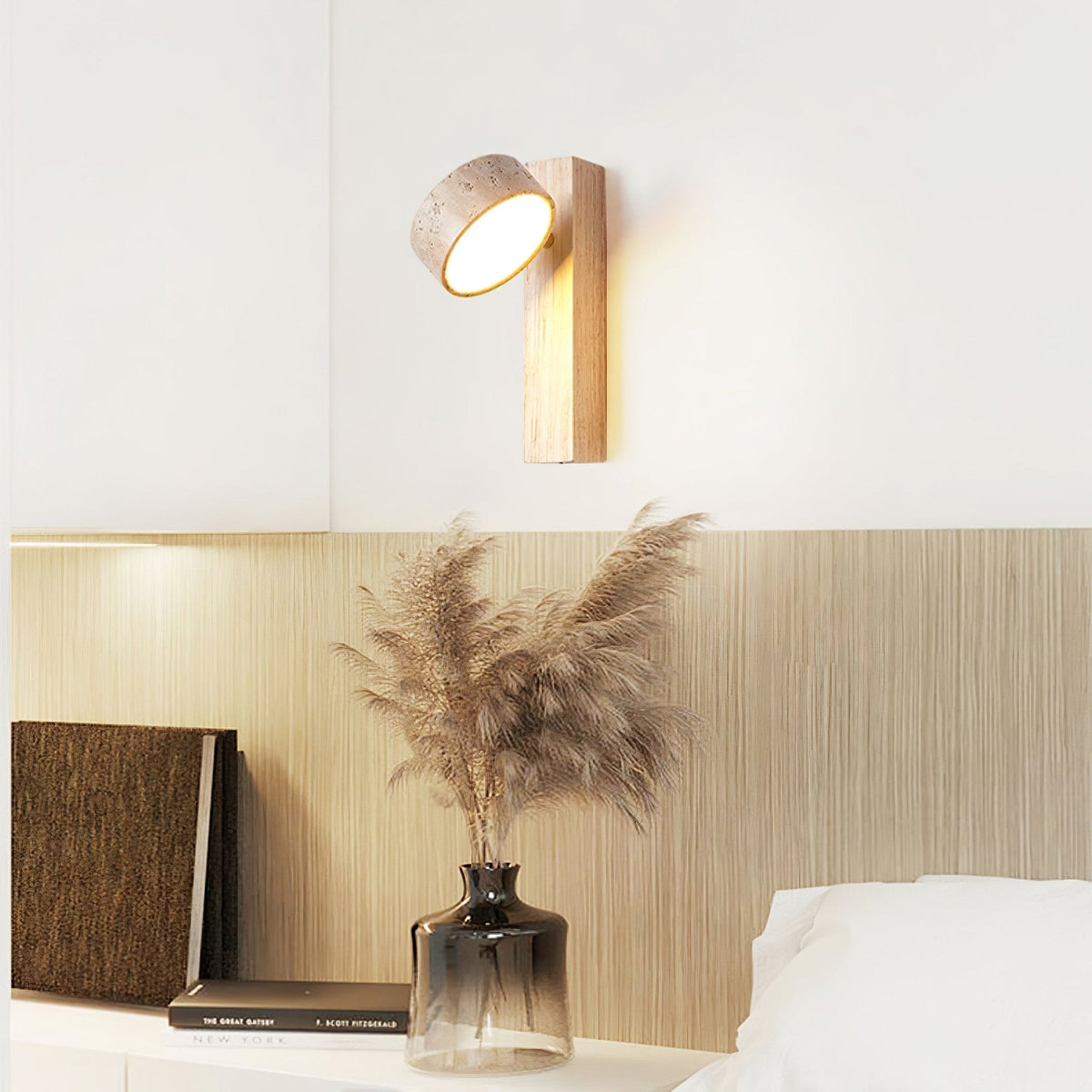 Travertine Beam Wall Lamp, Adjustable LED