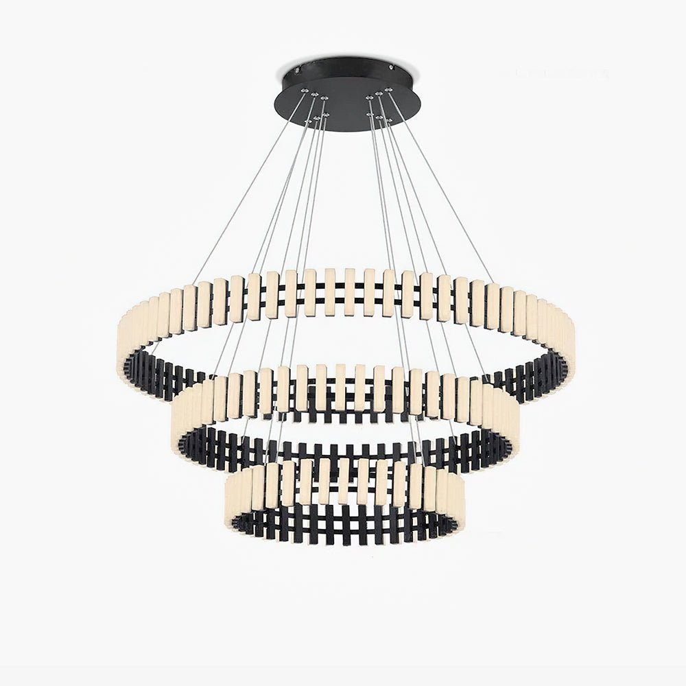 Modern Hanging LED Chandelier with Dimmable Brightness & Energy Efficiency — front view