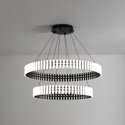 Modern Hanging LED Chandelier with Dimmable Brightness & Energy Efficiency — lifestyle view