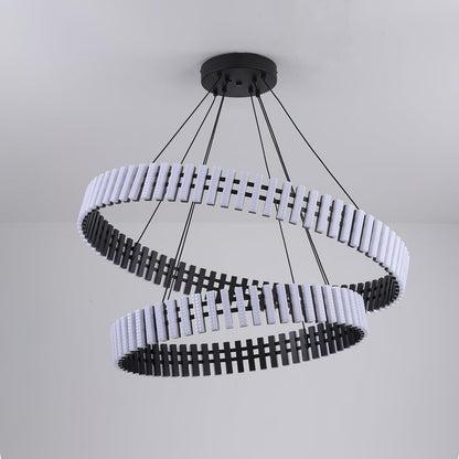 Modern Hanging LED Chandelier with Dimmable Brightness & Energy Efficiency — front view