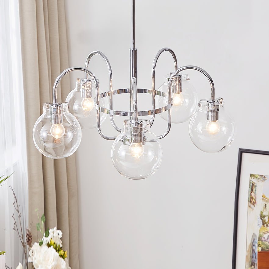 Crystal Accent Chandelier with Adjustable Arms