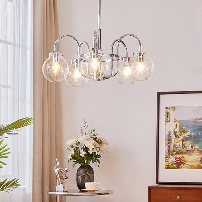 Crystal Accent Chandelier with Adjustable Arms