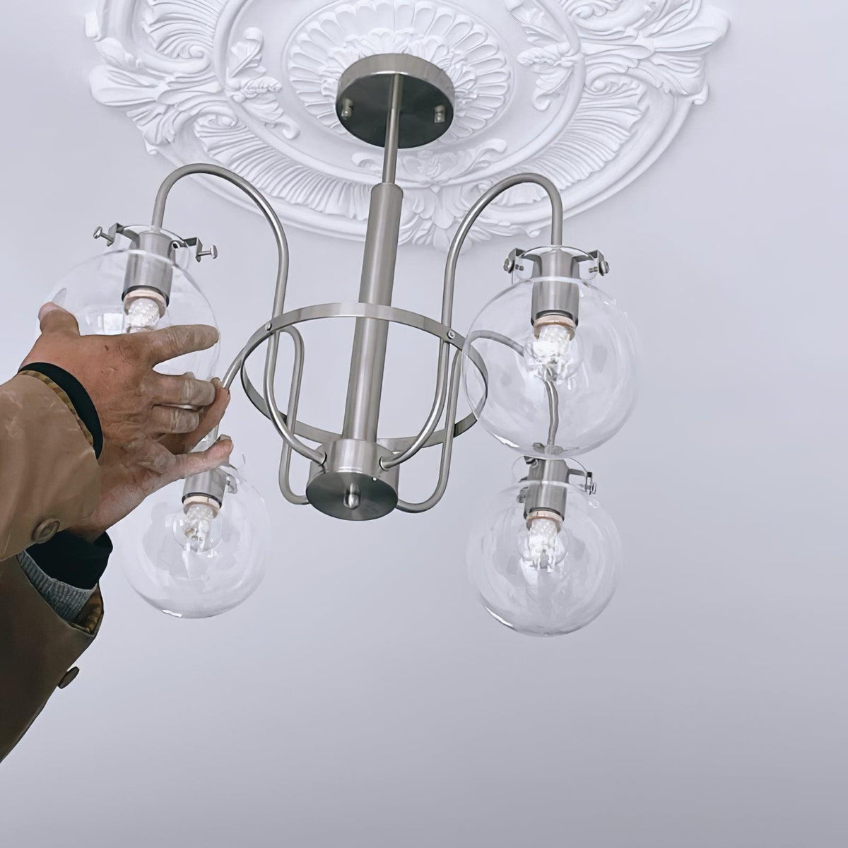Crystal Accent Chandelier with Adjustable Arms