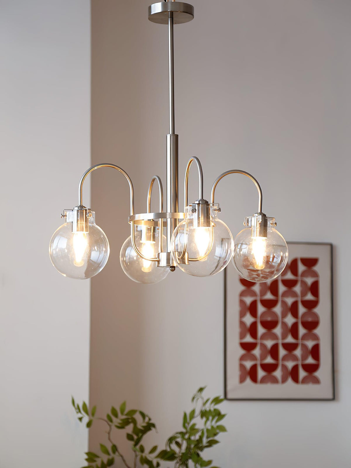 Crystal Accent Chandelier with Adjustable Arms