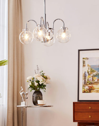 Crystal Accent Chandelier with Adjustable Arms