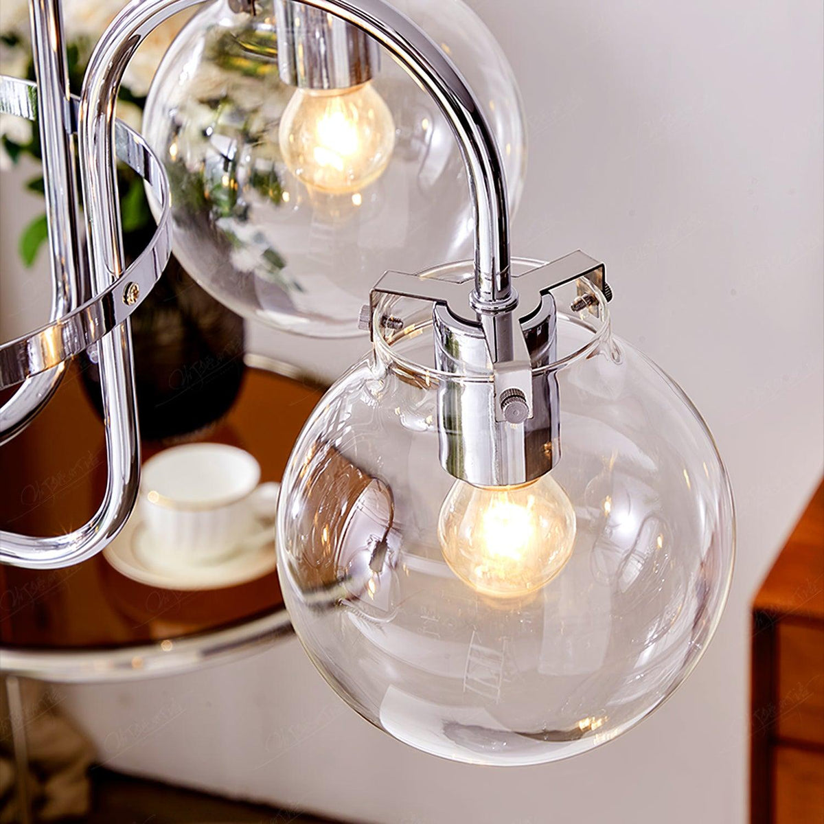 Crystal Accent Chandelier with Adjustable Arms
