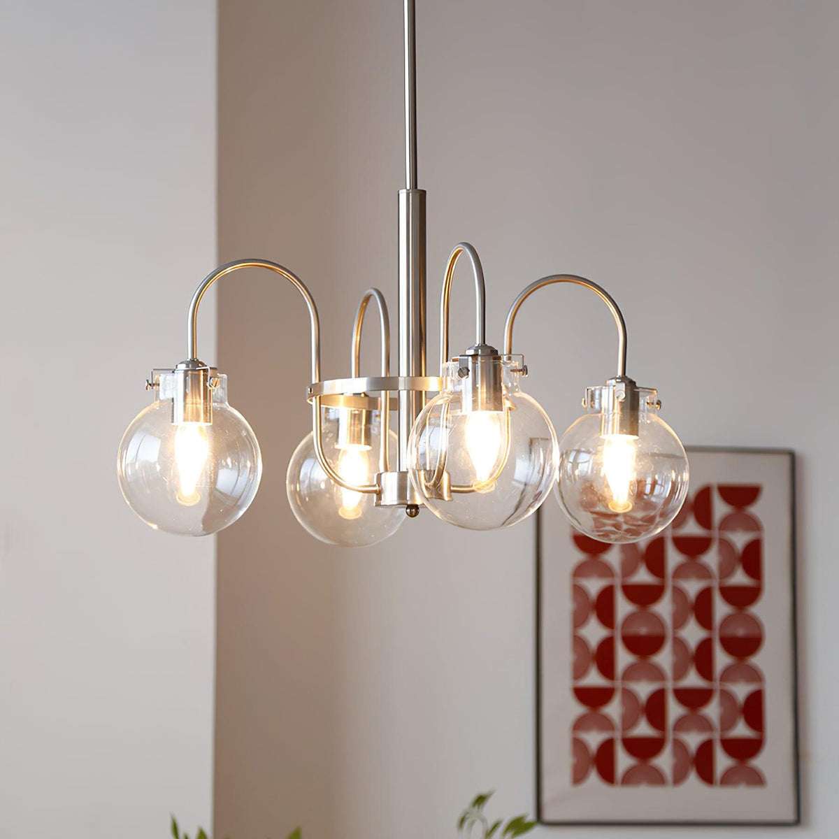Crystal Accent Chandelier with Adjustable Arms — alternate angle