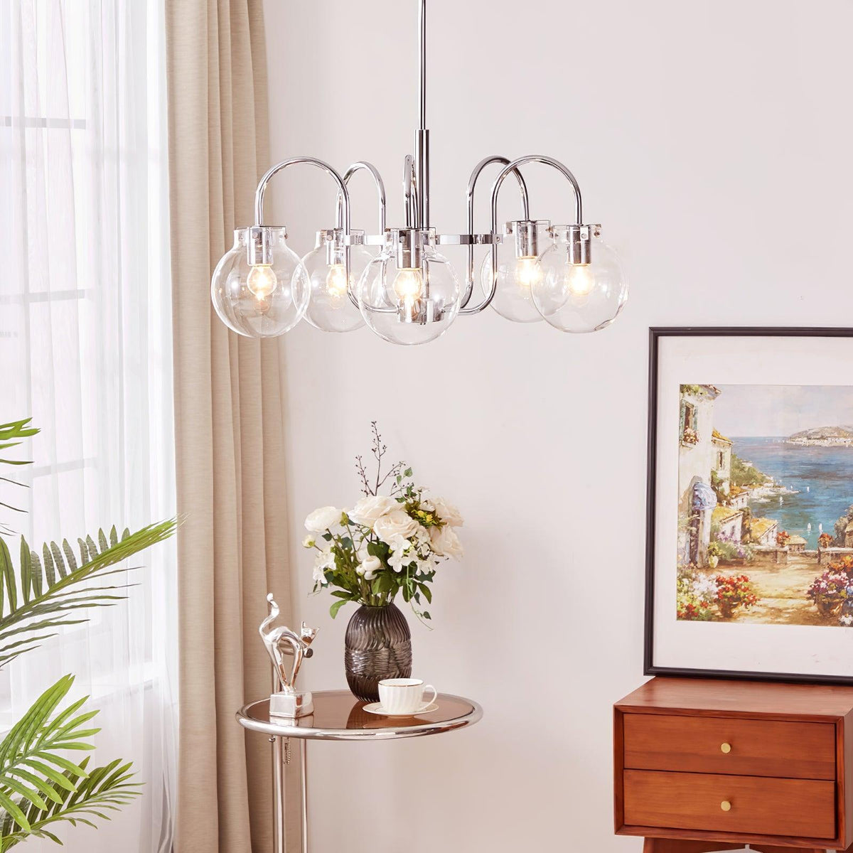 Crystal Accent Chandelier with Adjustable Arms — lifestyle view