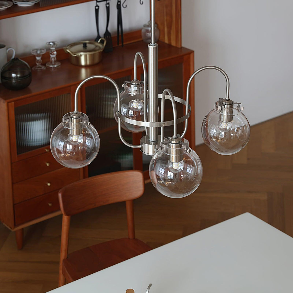 Crystal Accent Chandelier with Adjustable Arms — front view