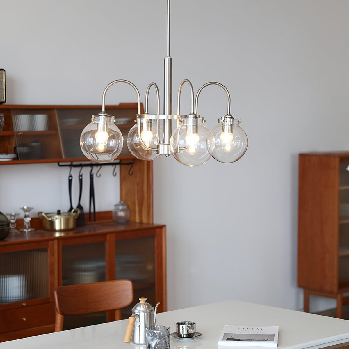 Crystal Accent Chandelier with Adjustable Arms