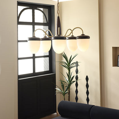 Hazelnut Branch Chandelier with Adjustable Height