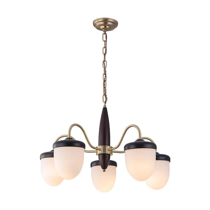 Hazelnut Branch Chandelier with Adjustable Height