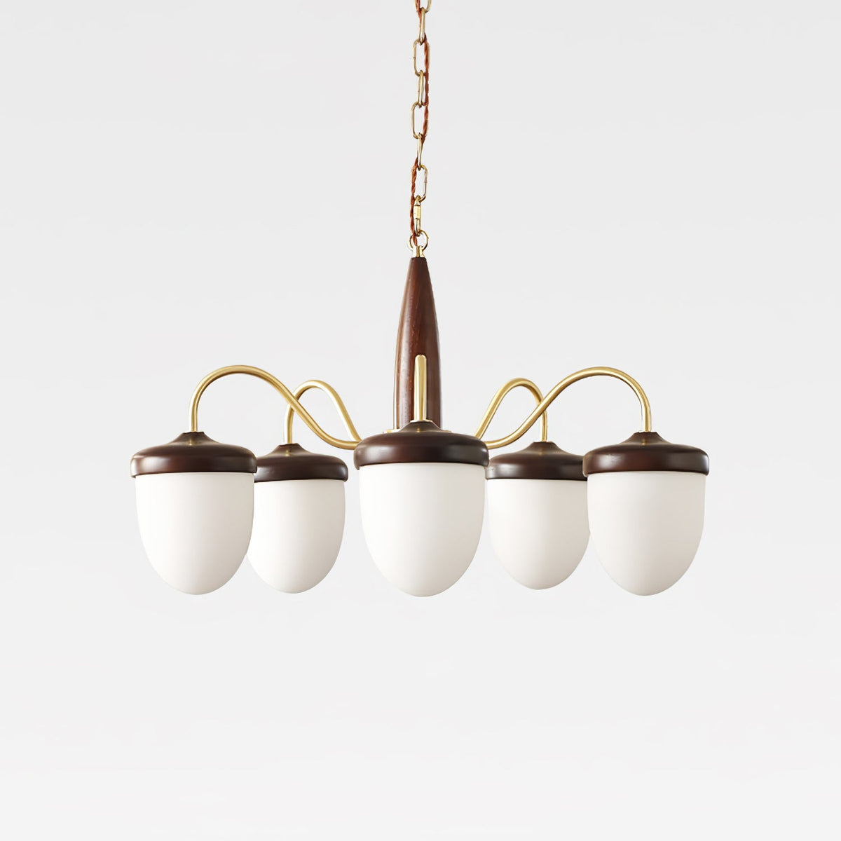 Hazelnut Branch Chandelier with Adjustable Height