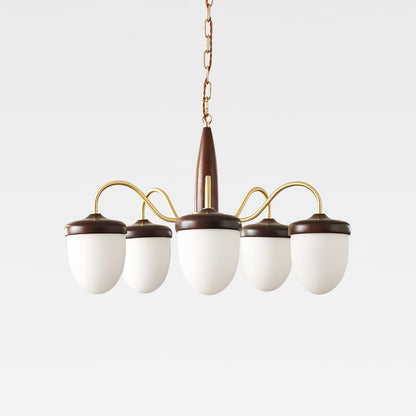 Hazelnut Branch Chandelier with Adjustable Height