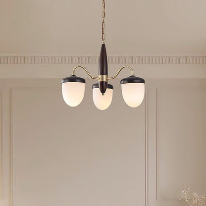 Hazelnut Branch Chandelier with Adjustable Height