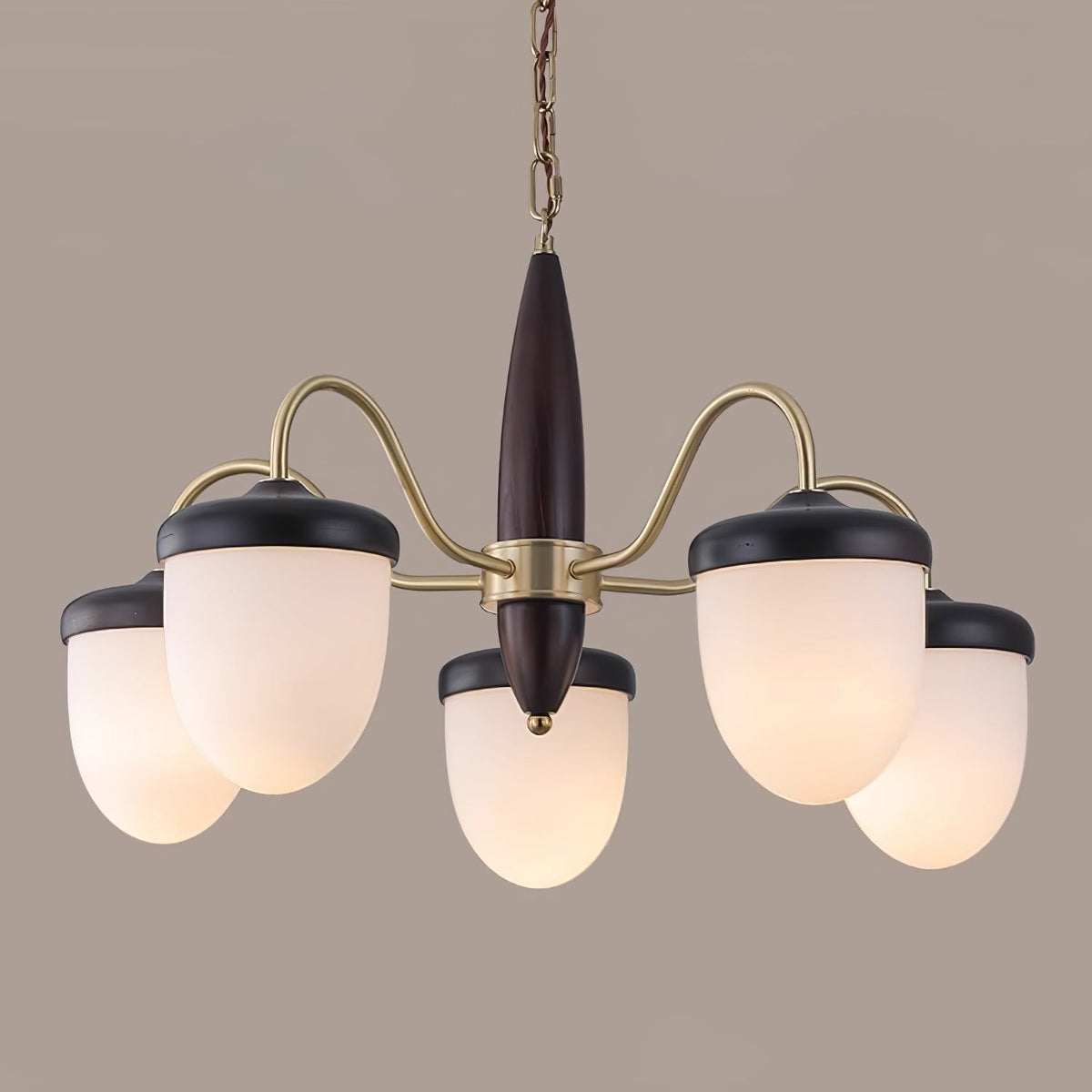 Hazelnut Branch Chandelier with Adjustable Height