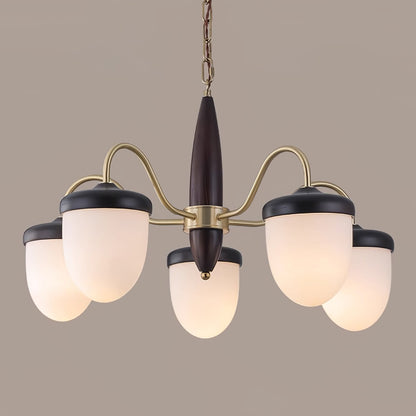 Hazelnut Branch Chandelier with Adjustable Height