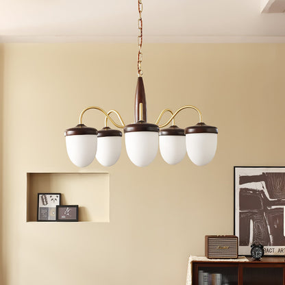 Hazelnut Branch Chandelier with Adjustable Height
