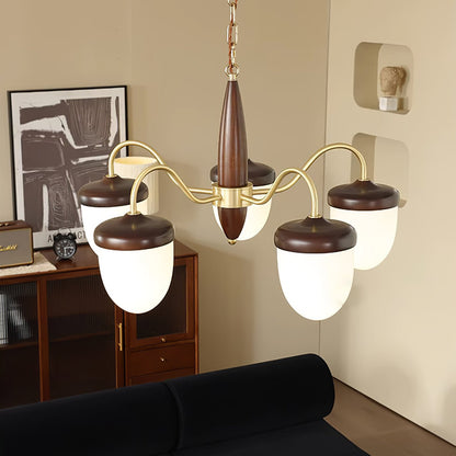 Hazelnut Branch Chandelier with Adjustable Height — lifestyle view