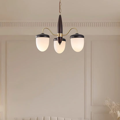 Hazelnut Branch Chandelier with Adjustable Height