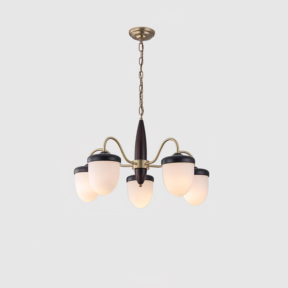 Hazelnut Branch Chandelier with Adjustable Height — side view