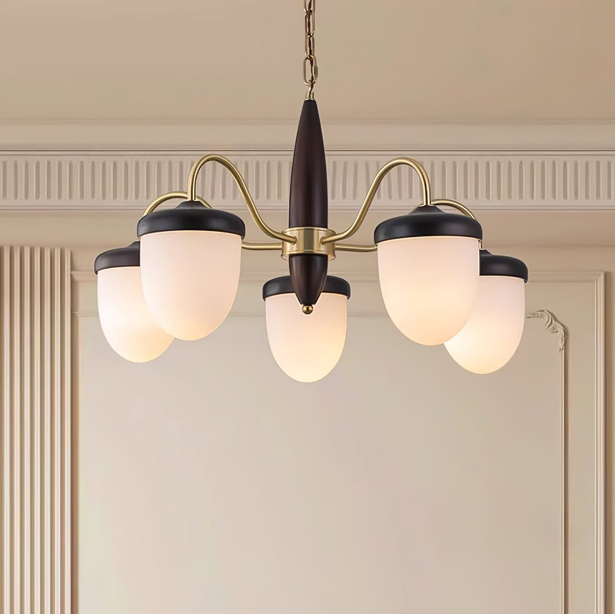 Hazelnut Branch Chandelier with Adjustable Height — alternate angle