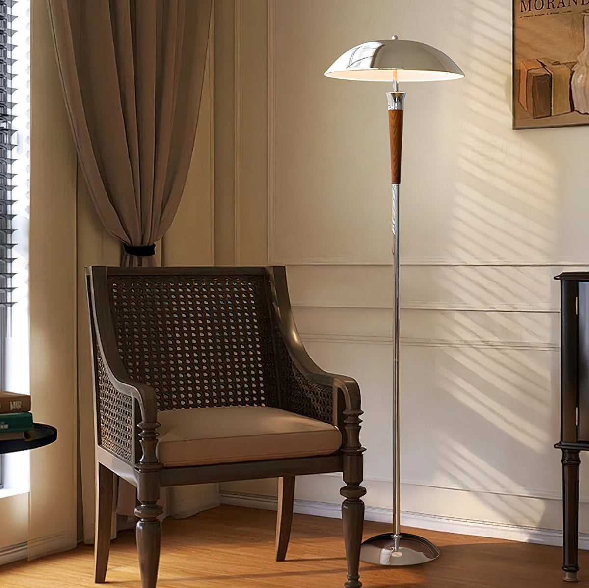Helmet Floor Lamp - Adjustable Height, LED Light Source, Modern Design — side view