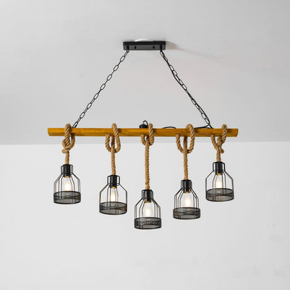 Hemp Rope Industrial Grenade Chandelier Position 23