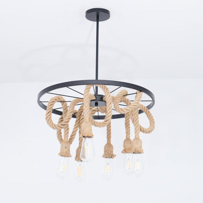 Hemp Rope Industrial Chandelier Position 13