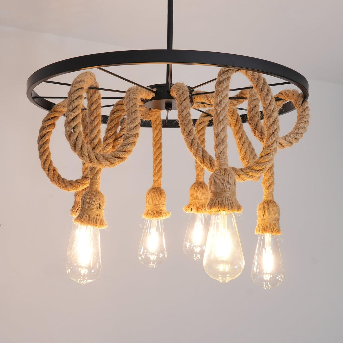 Hemp Rope Industrial Chandelier Position 15