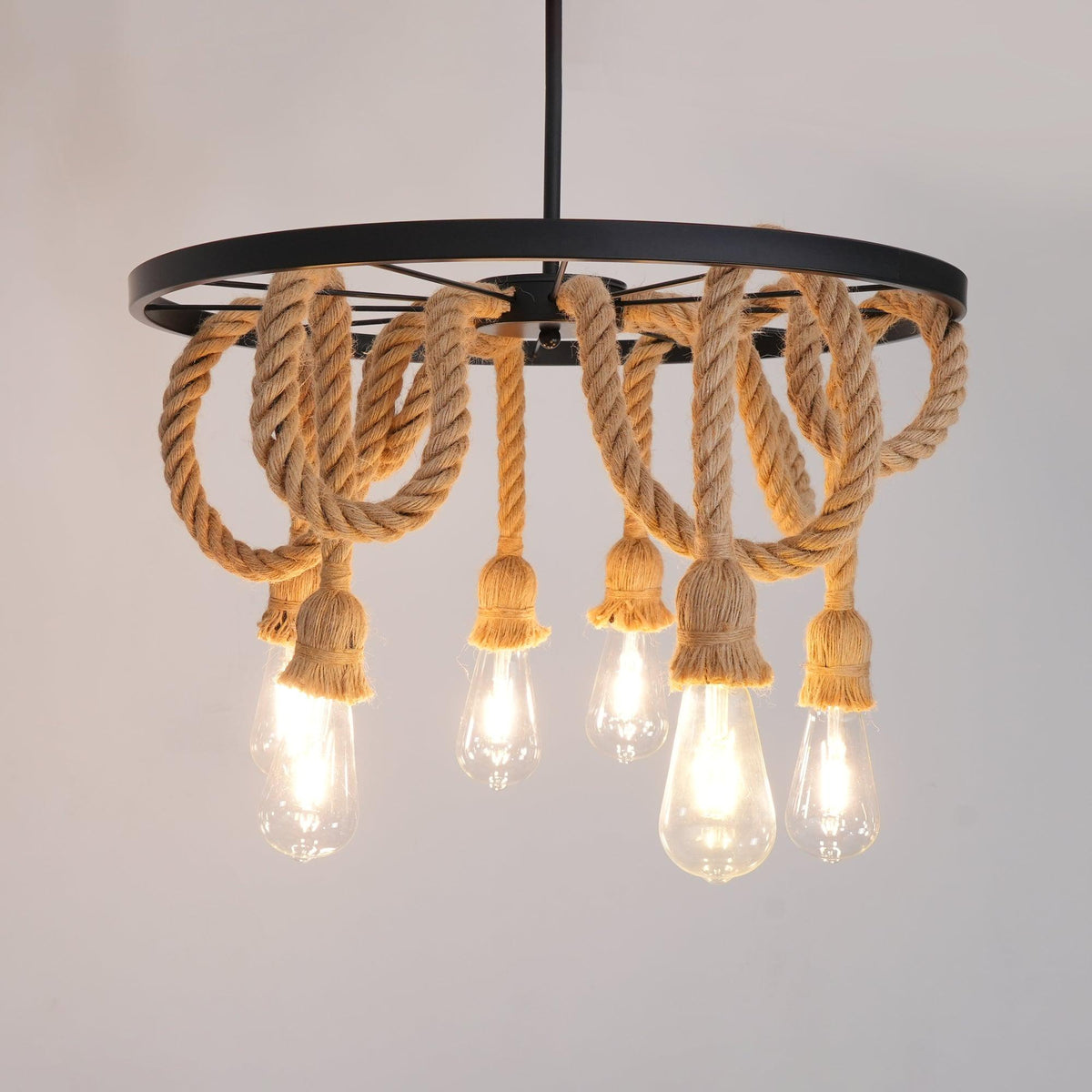 Hemp Rope Industrial Chandelier Position 16