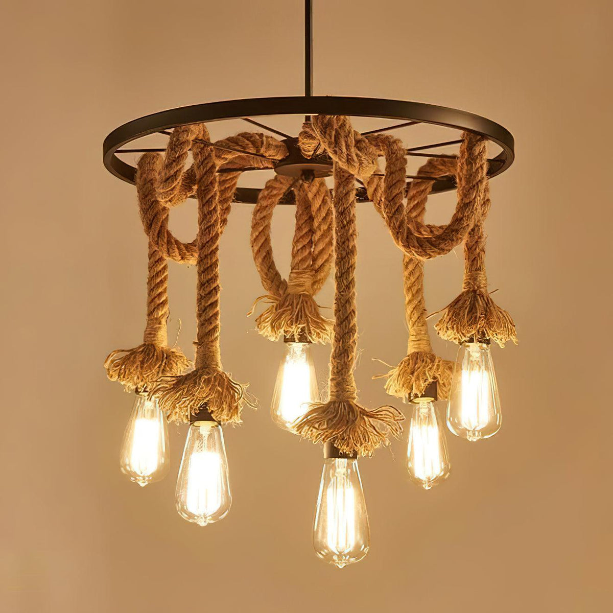Hemp Rope Industrial Chandelier Position 11