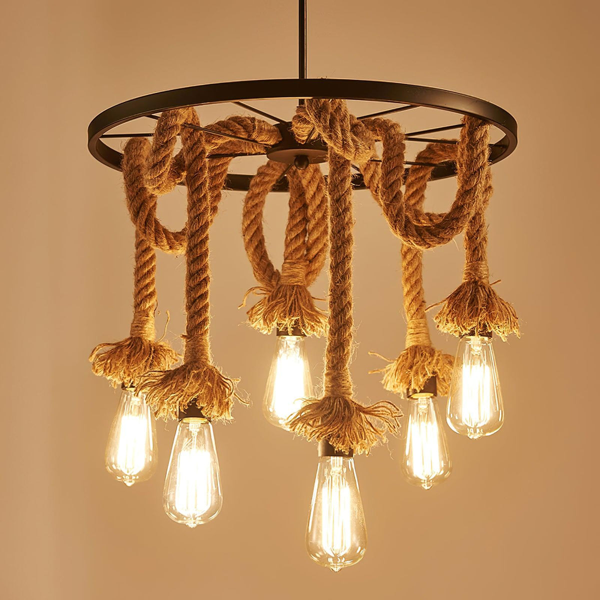 Hemp Rope Industrial Chandelier Position 12