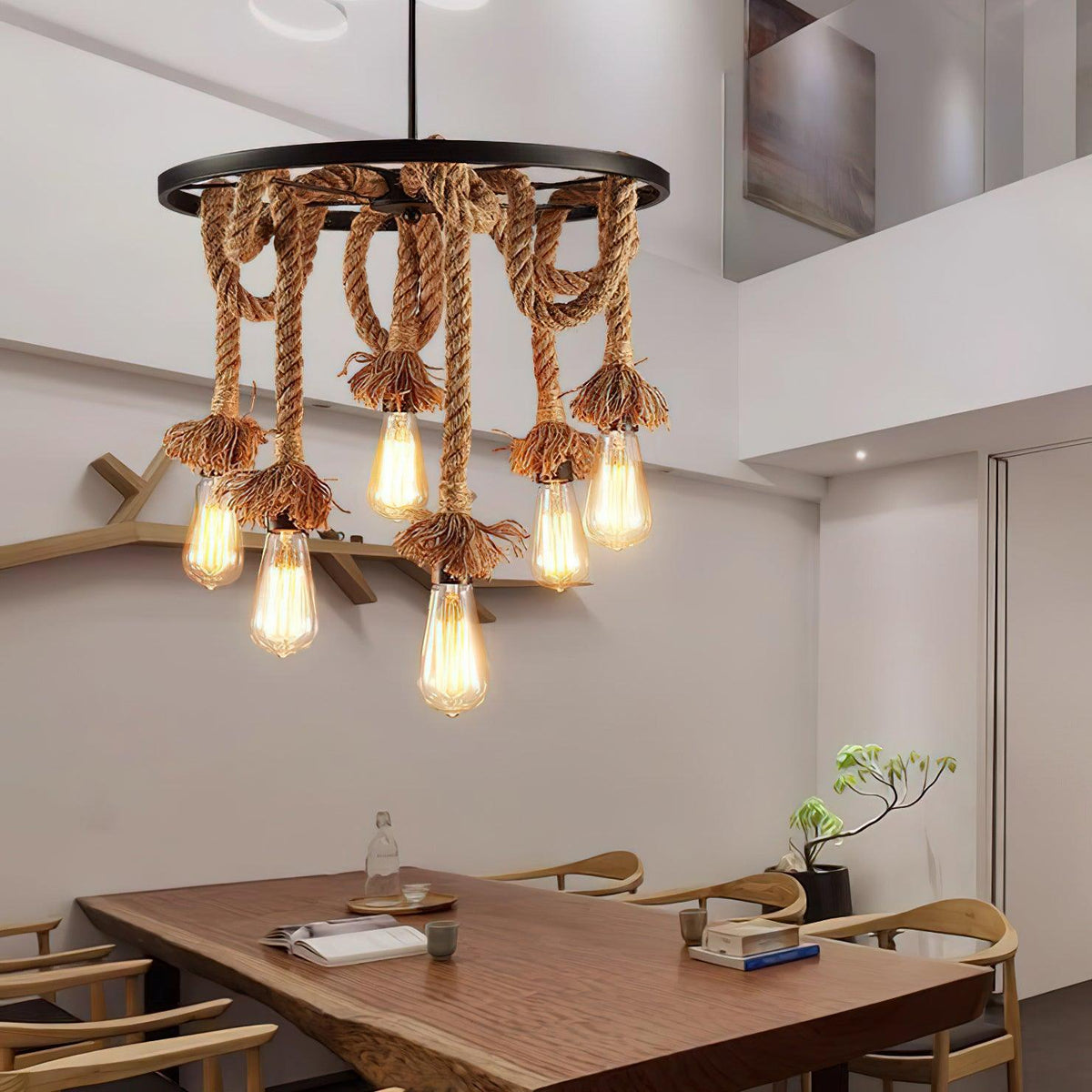 Hemp Rope Industrial Chandelier Position 7