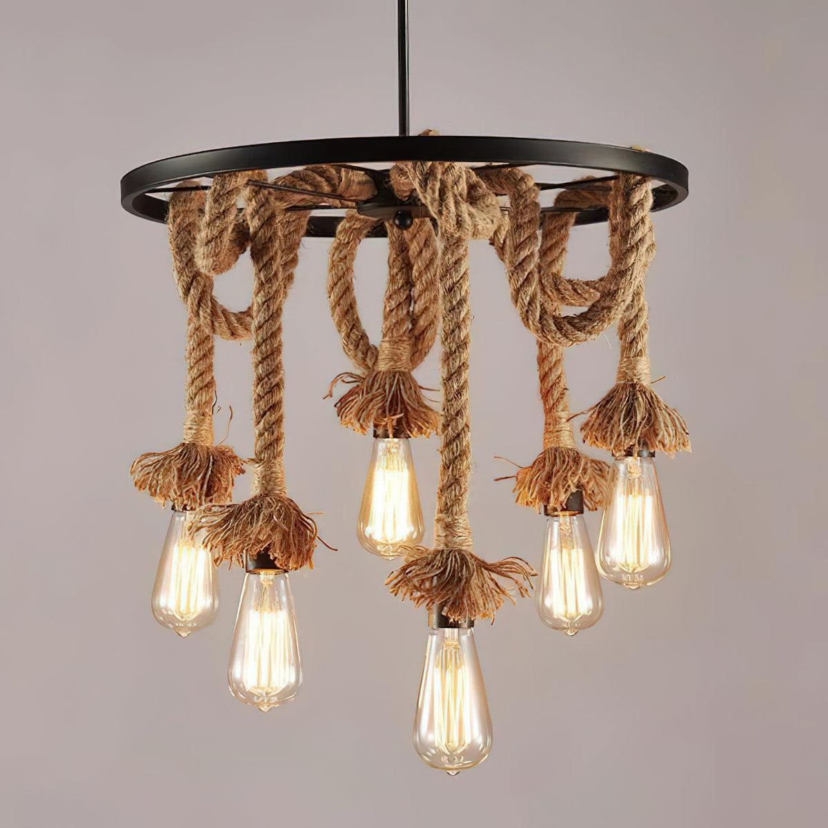 Hemp Rope Industrial Chandelier Position 14
