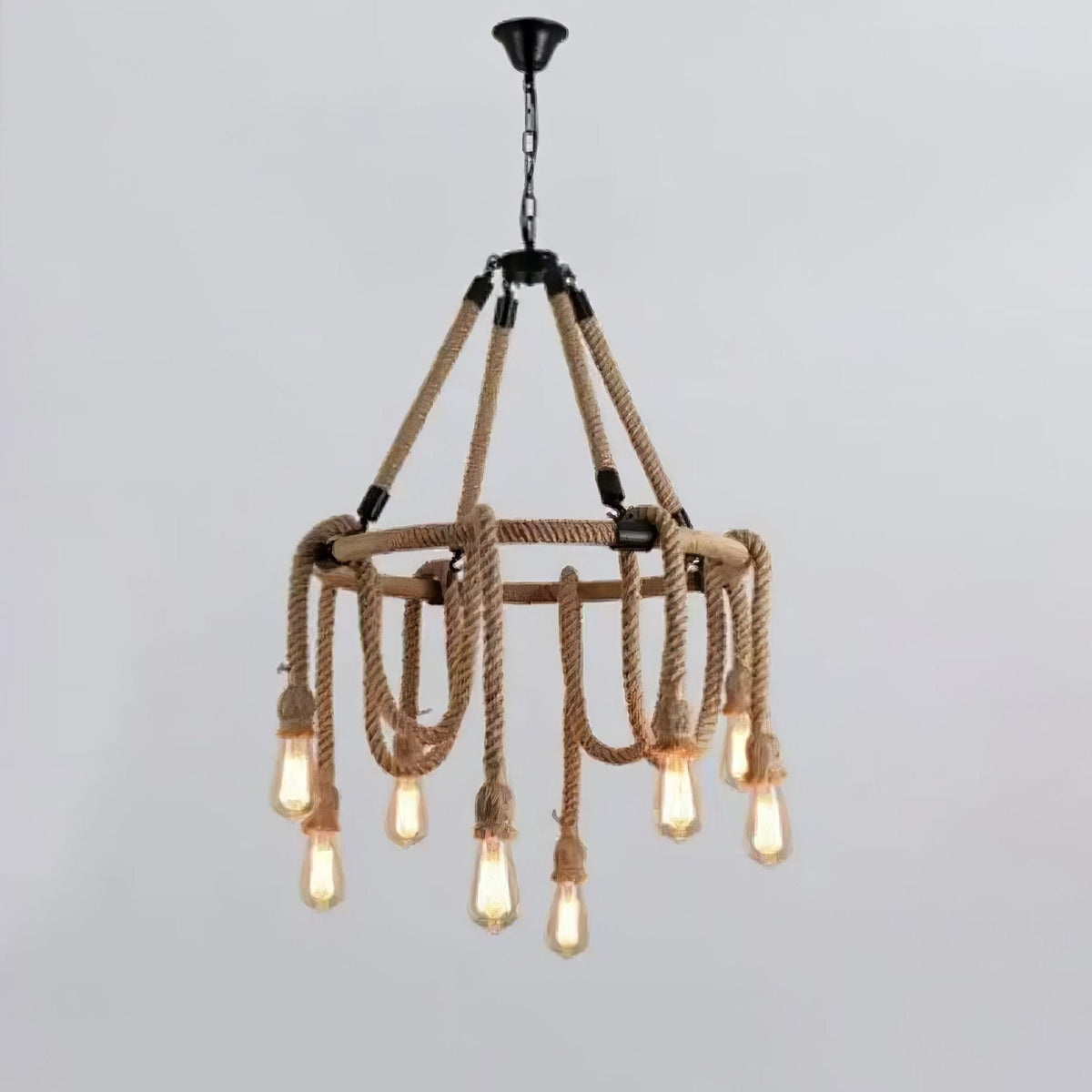 Hemp Rope Industrial Chandelier Position 20