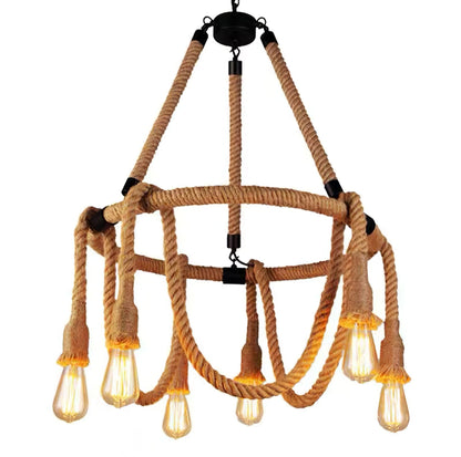 Hemp Rope Industrial Chandelier Position 19