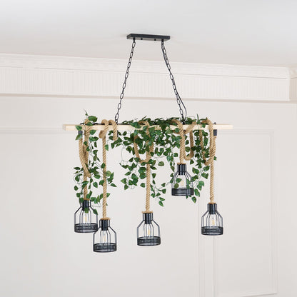 Hemp Rope Industrial Grenade Chandelier Position 11