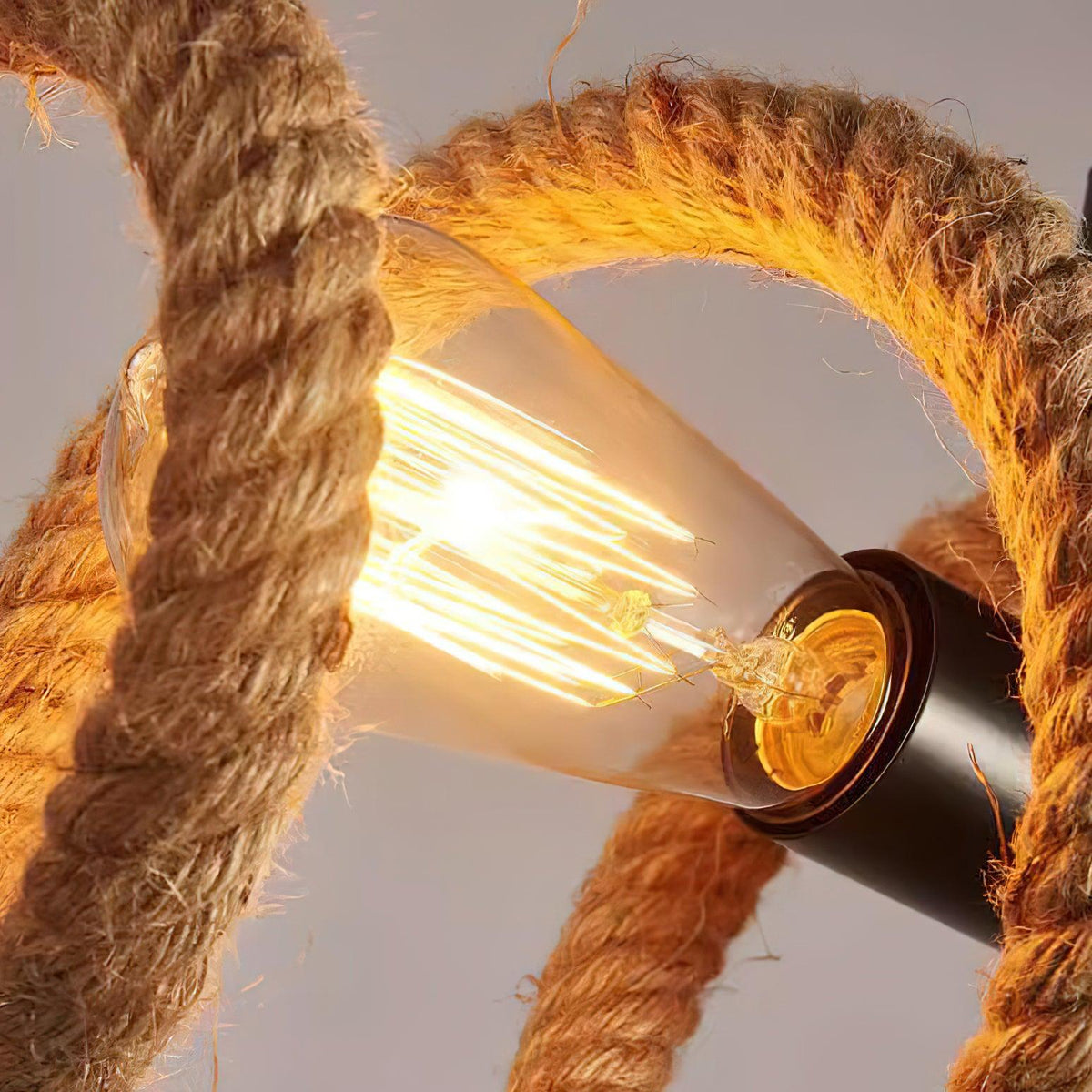 Hemp Rope Industrial Spiral Chandelier Position 10