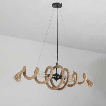 Hemp Rope Industrial Spiral Chandelier Position 13