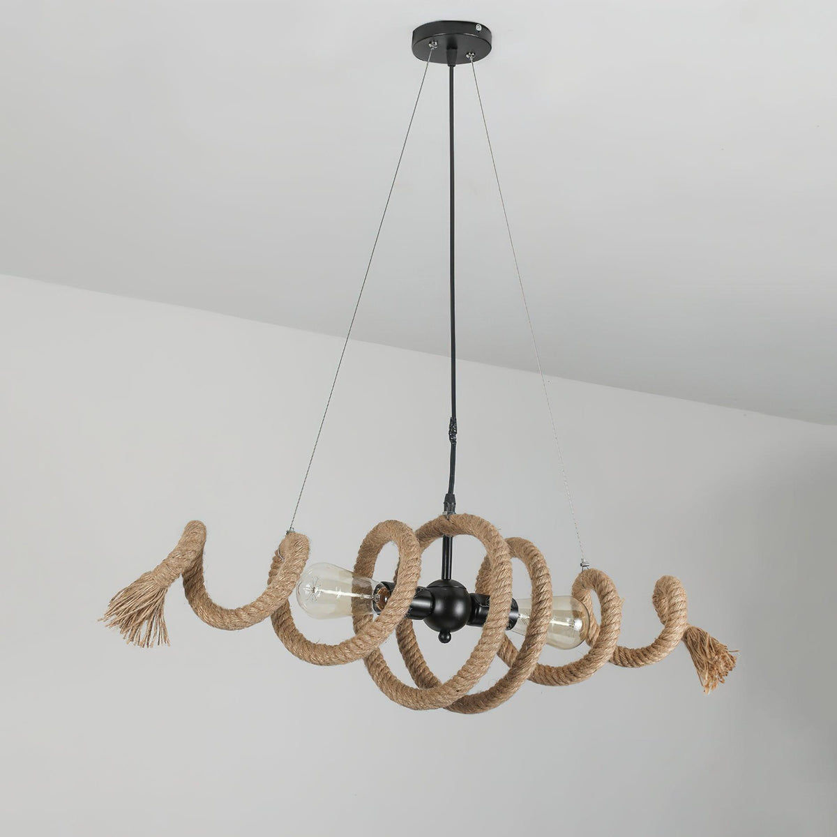 Hemp Rope Industrial Spiral Chandelier Position 13