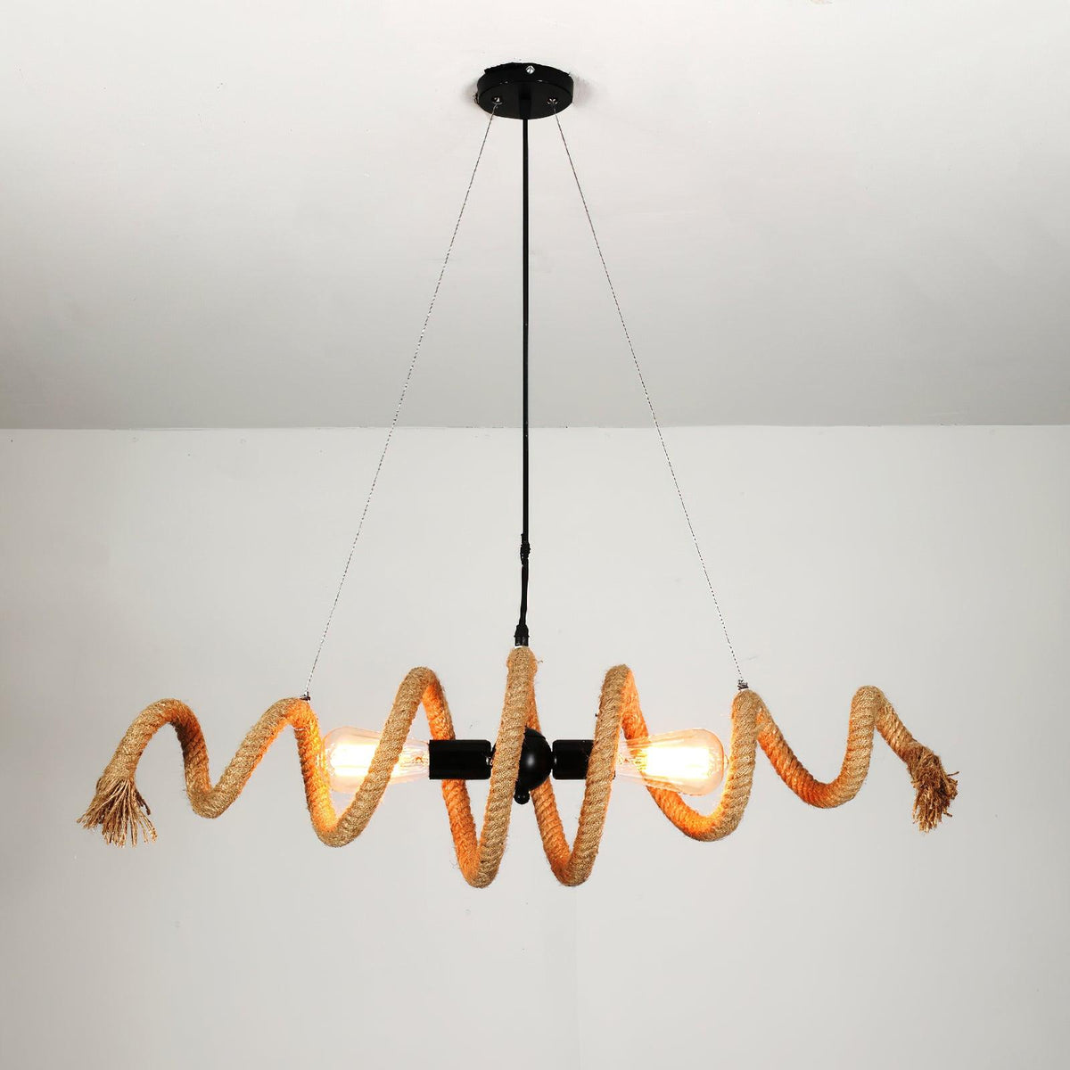 Hemp Rope Industrial Spiral Chandelier Position 15