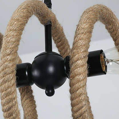 Hemp Rope Industrial Spiral Chandelier Position 11